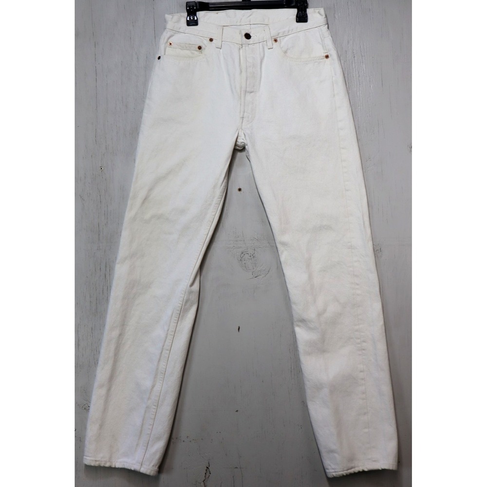 Vintage 80s Levis 501xx Denim Jeans Mens Size 34x34 (meas 32x32) White USA Made